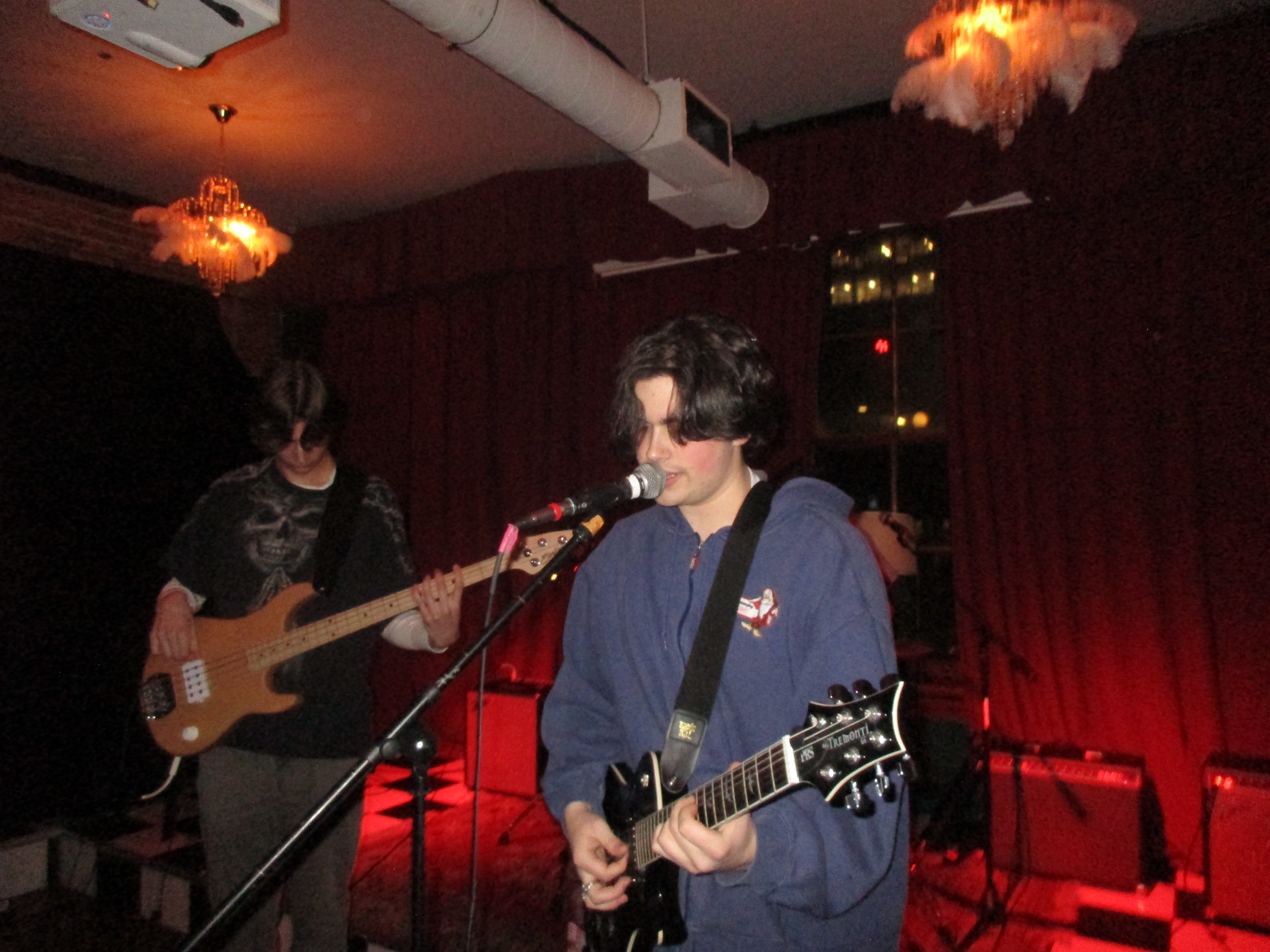 A band on stage playing